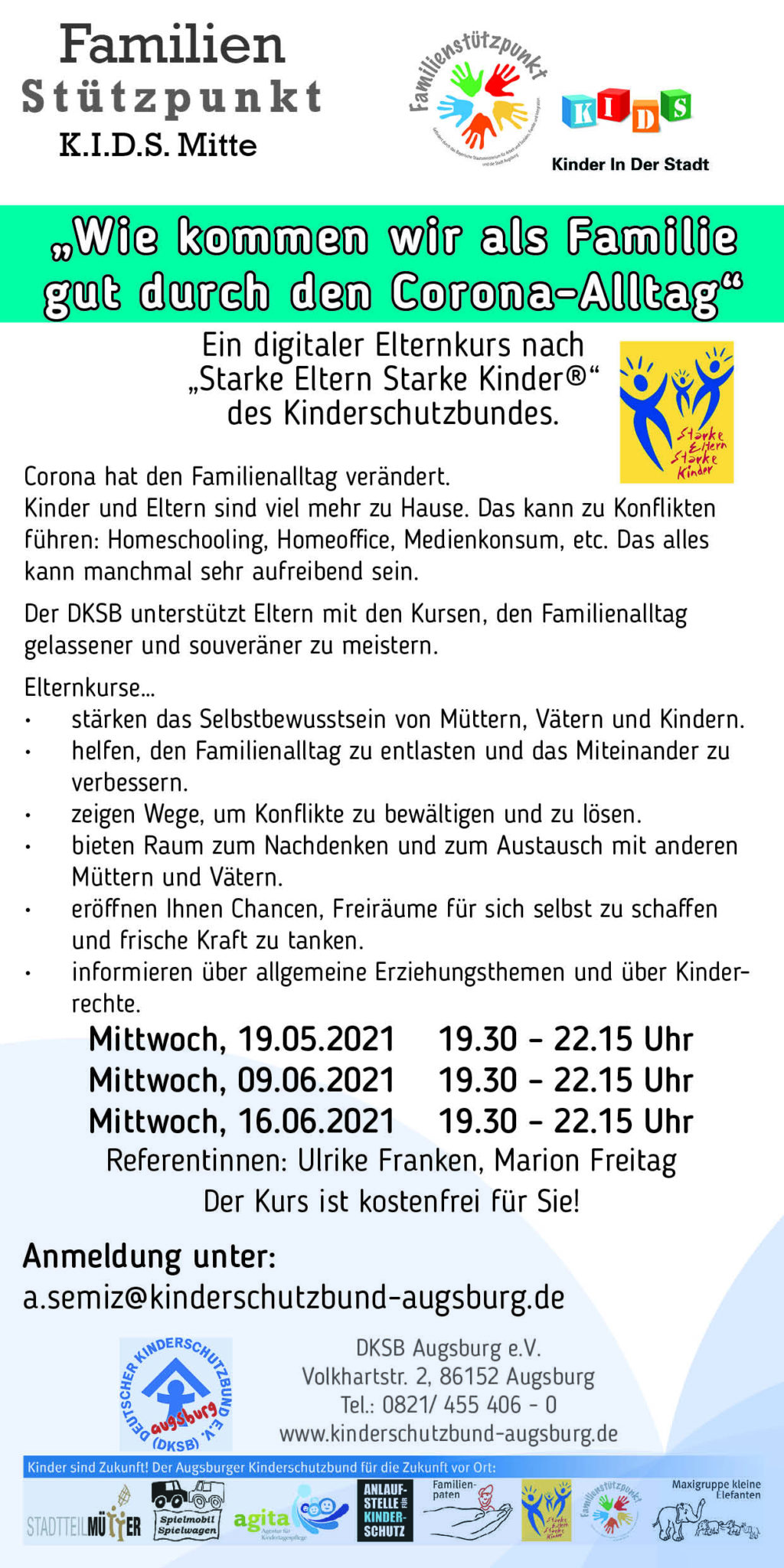 Elternkurs „durch die Krise kommen“ neue Termine Deutscher